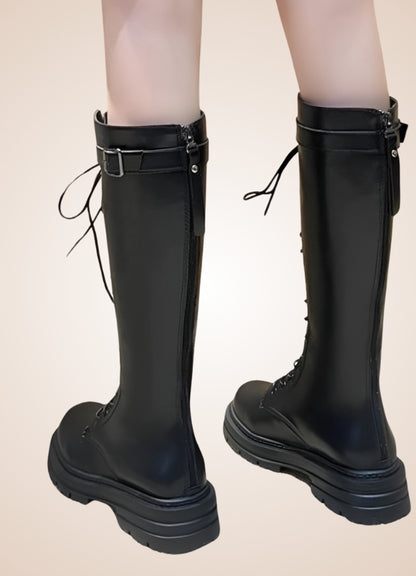 Knee High Steampunk Leather Boots - Steampunk Australia