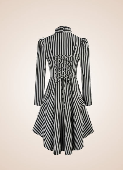 Ladies Steampunk Stiped Coat - Steampunk Australia