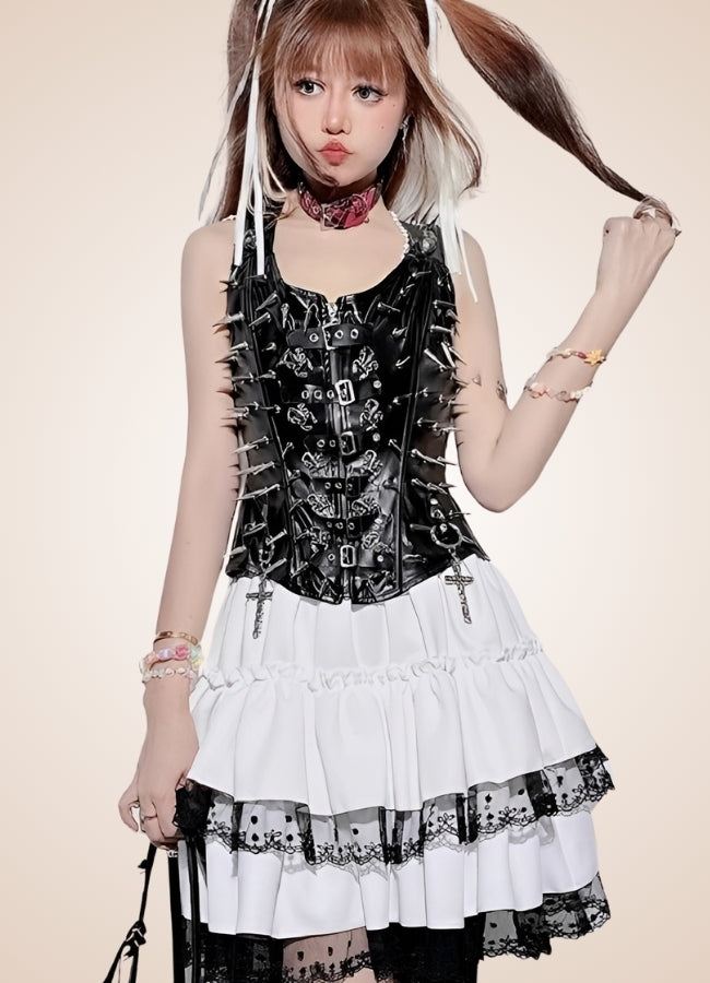 Leather Steampunk Long Bustier - Steampunk Australia