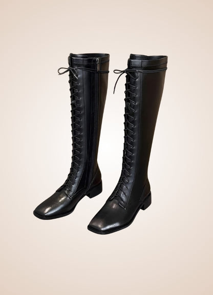 Leather Victorian High Knee Boots - Steampunk Australia