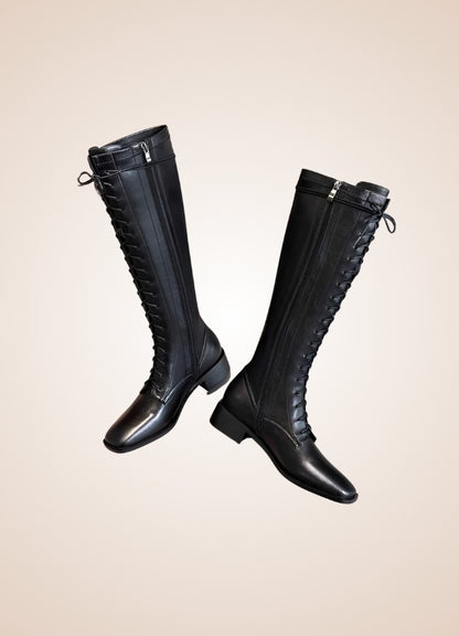 Leather Victorian High Knee Boots - Steampunk Australia