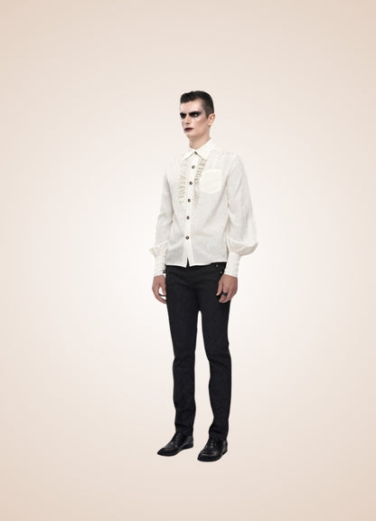 Long Sleeve Goth Style Shirt - Steampunk Australia