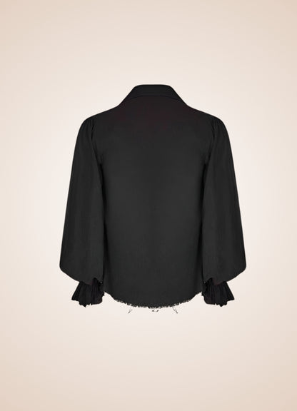 Men's Black Ruffled Renaissance Shirt - Steampunk Australia
