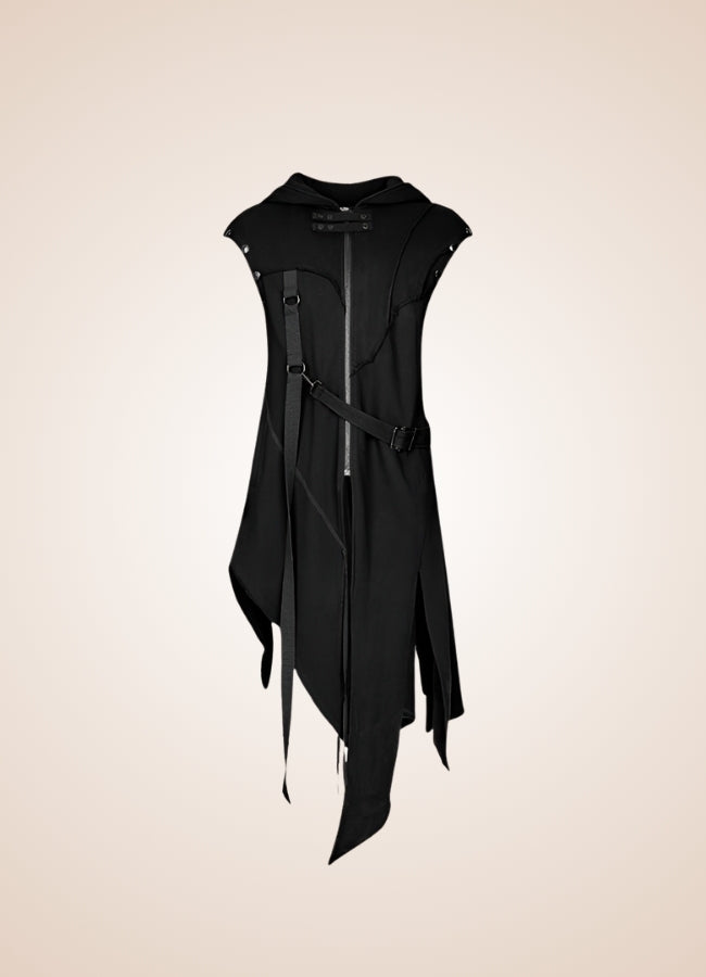 Men's Dark Punk Hooded Trench Coat - Steampunk Australia