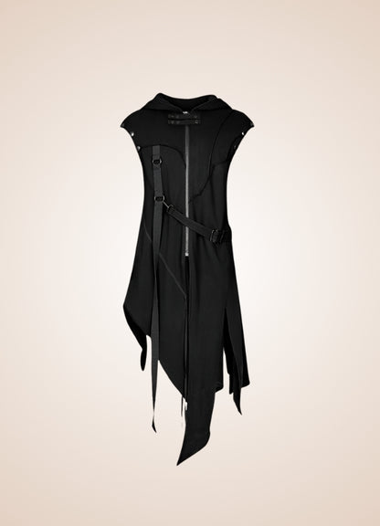 Men's Dark Punk Hooded Trench Coat - Steampunk Australia