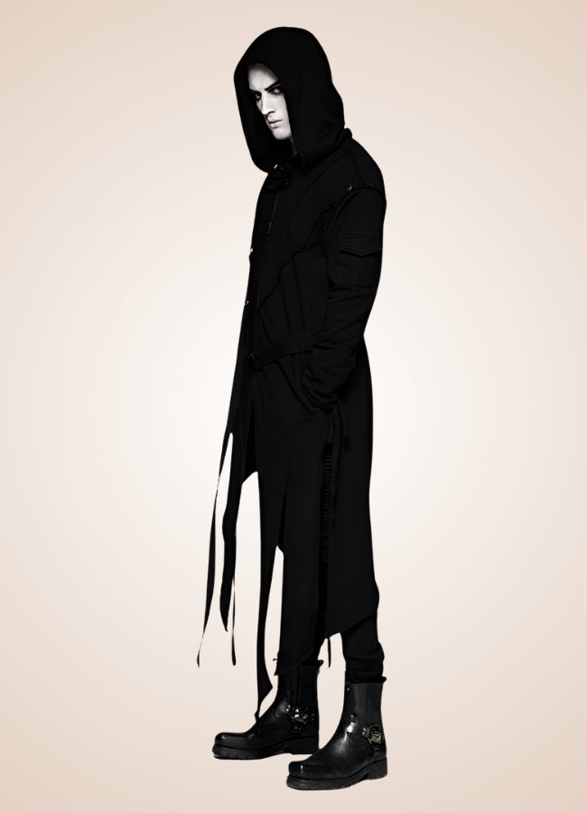 Men's Dark Punk Hooded Trench Coat - Steampunk Australia