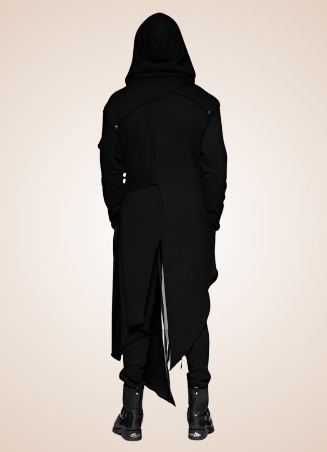 Men's Dark Punk Hooded Trench Coat - Steampunk Australia