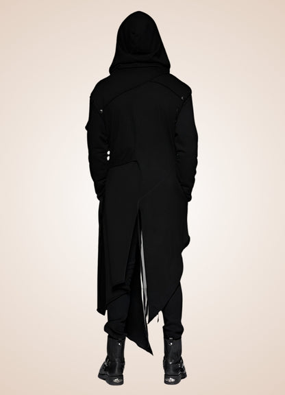 Men's Dark Punk Hooded Trench Coat - Steampunk Australia