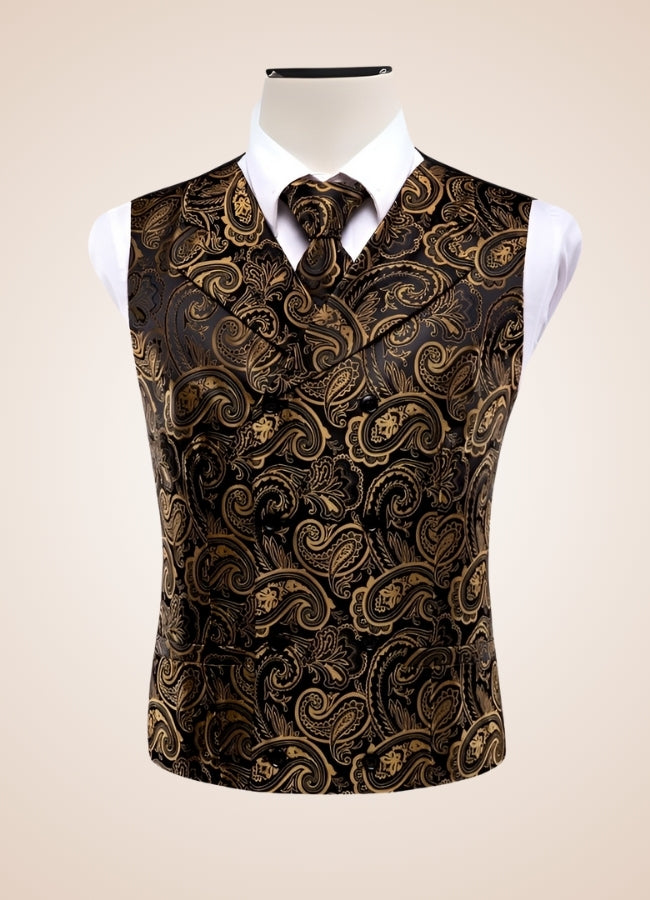 Men's Golden Vintage Steampunk Vest - Steampunk Australia