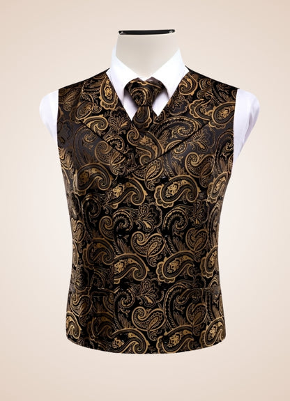 Men's Golden Vintage Steampunk Vest - Steampunk Australia