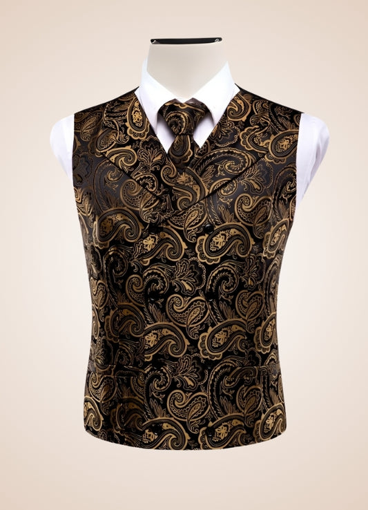 Men's Golden Vintage Steampunk Vest - Steampunk Australia