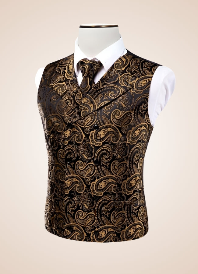 Men's Golden Vintage Steampunk Vest - Steampunk Australia