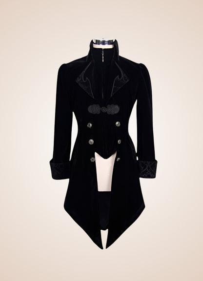 Men's Gothic Black Frock Coat - Steampunk Australia