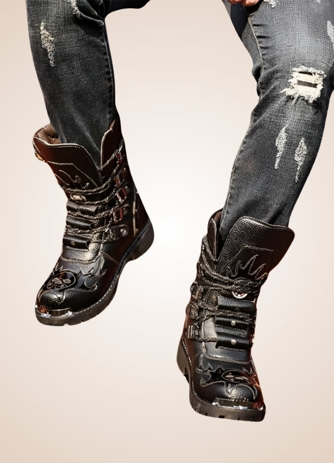 Men's Gothic Military Boots - Steampunk Australia