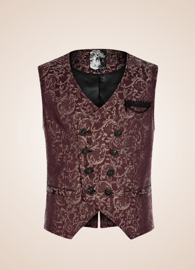 Men's Gothic Sleeveless Suit Jacket Red - Steampunk Australia