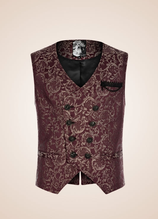 Men's Gothic Sleeveless Suit Jacket Red - Steampunk Australia