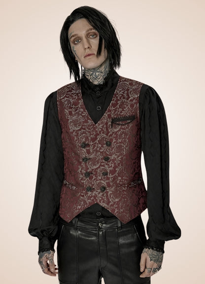 Men's Gothic Sleeveless Suit Jacket Red - Steampunk Australia
