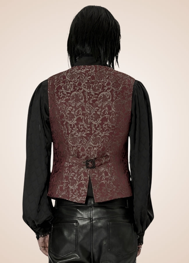 Men's Gothic Sleeveless Suit Jacket Red - Steampunk Australia