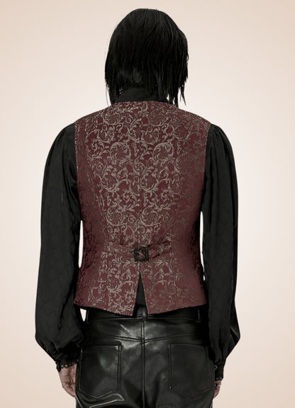 Men's Gothic Sleeveless Suit Jacket Red - Steampunk Australia
