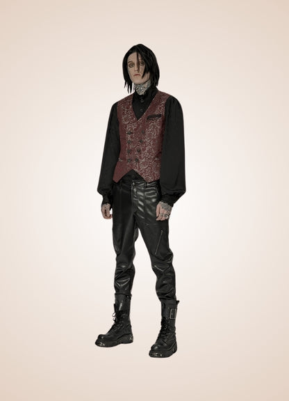 Men's Gothic Sleeveless Suit Jacket Red - Steampunk Australia