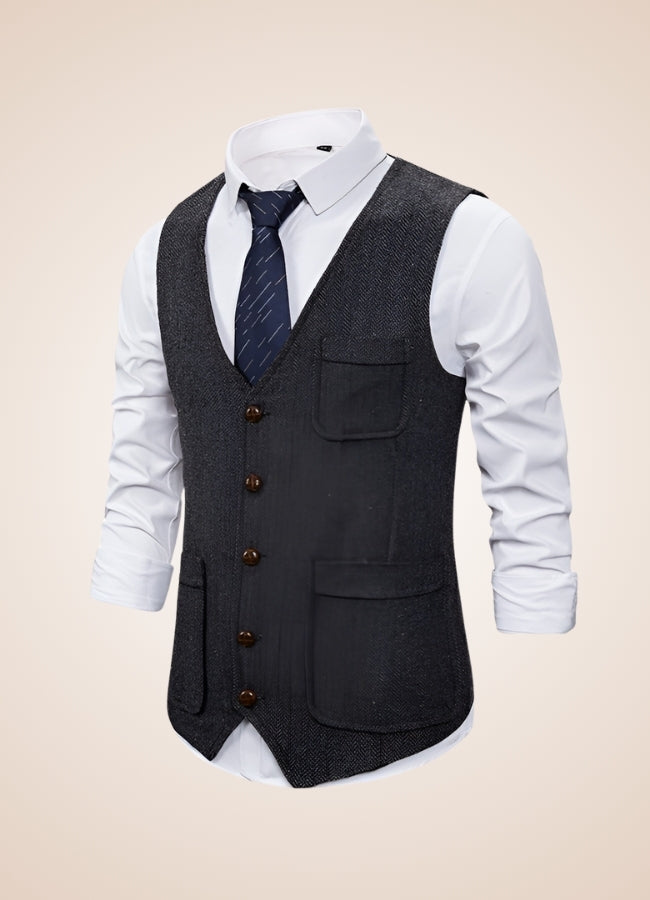 Men's Suit Vest With Chain - Steampunk Australia