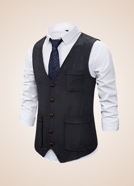 Men's Suit Vest With Chain - Steampunk Australia