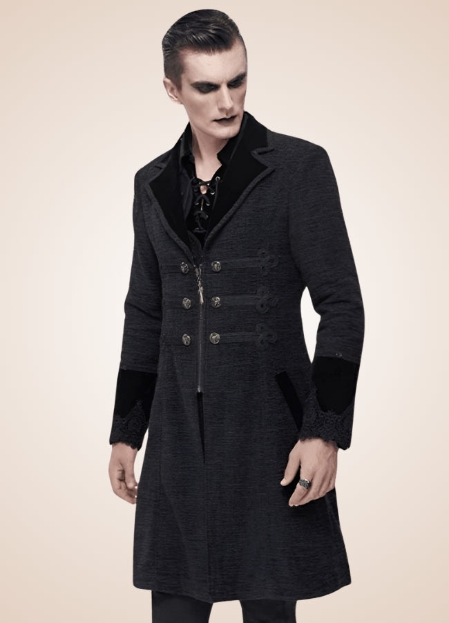 Men's Victorian Black Coat - Steampunk Australia