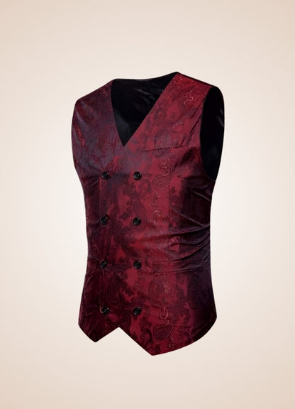 Paisley Patterns Steampunk V Neck Vest - Steampunk Australia