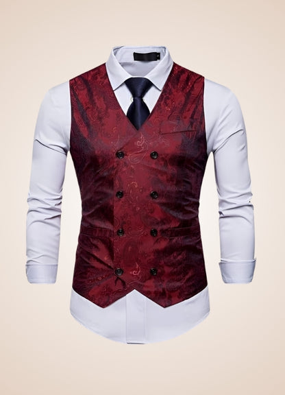 Paisley Patterns Steampunk V Neck Vest - Steampunk Australia