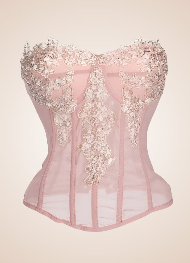 Pink Floral Steampunk Corset - Steampunk Australia