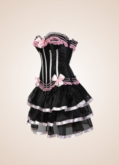 Pink Steampunk Overbust Lace Dress - Steampunk Australia