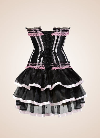 Pink Steampunk Overbust Lace Dress - Steampunk Australia