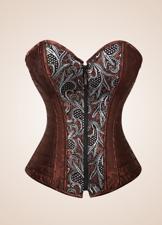 Pirate Brocade Zipper Steampunk Corset - Steampunk Australia