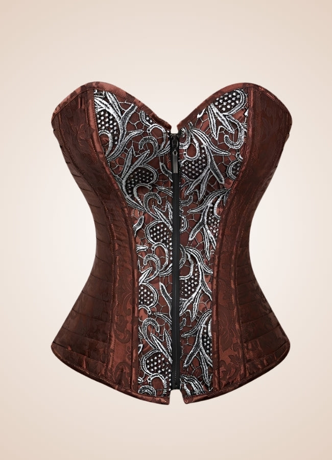 Pirate Brocade Zipper Steampunk Corset - Steampunk Australia