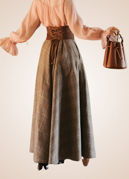 Plaid Long Steampunk Skirt - Steampunk Australia
