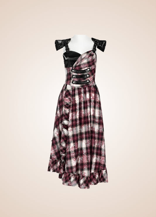 Plaid Retro Steampunk Dress - Steampunk Australia