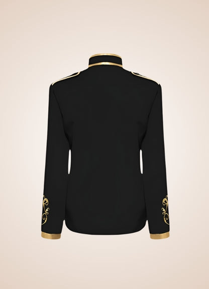 Prince Black Gold Jacket back - Steampunk Australia