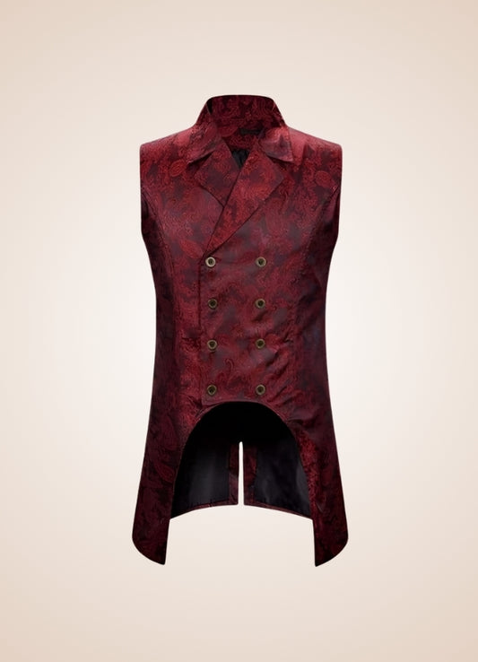 Red Button Steampunk Vest - Steampunk Australia