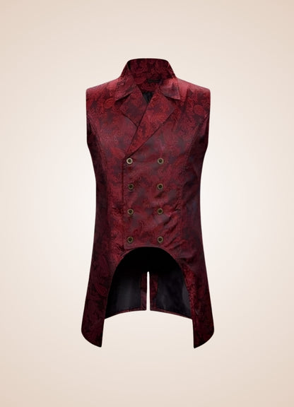 Red Button Steampunk Vest - Steampunk Australia