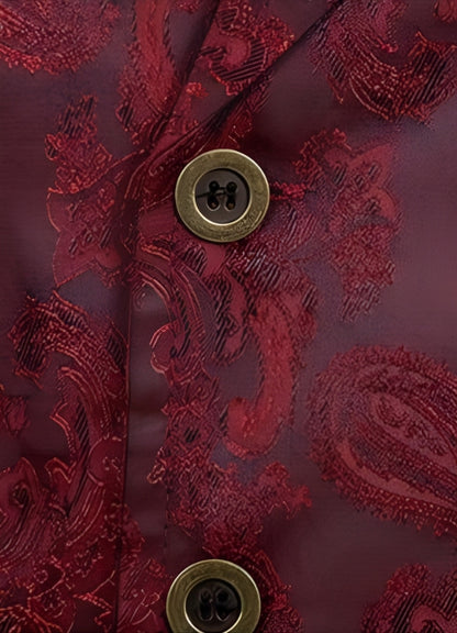 Red Button Steampunk Vest - Steampunk Australia