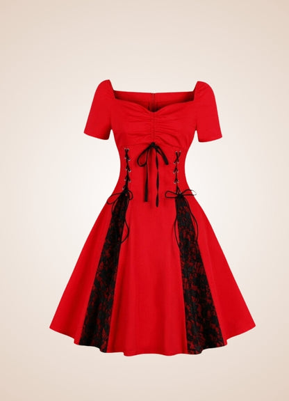Red Gothic Style Dress - Steampunk Australia