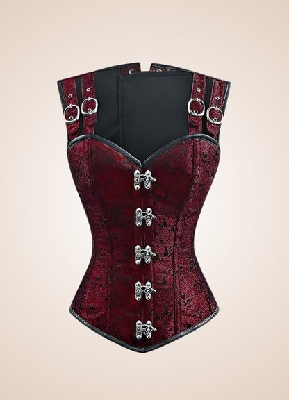 Red Steampunk Lace Up Corset - Steampunk Australia