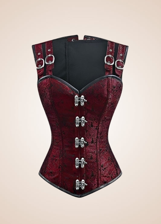 Red Steampunk Lace Up Corset - Steampunk Australia