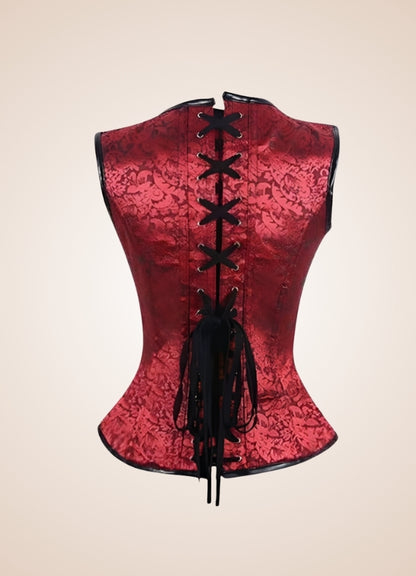 Red Steampunk Lace Up Corset - Steampunk Australia