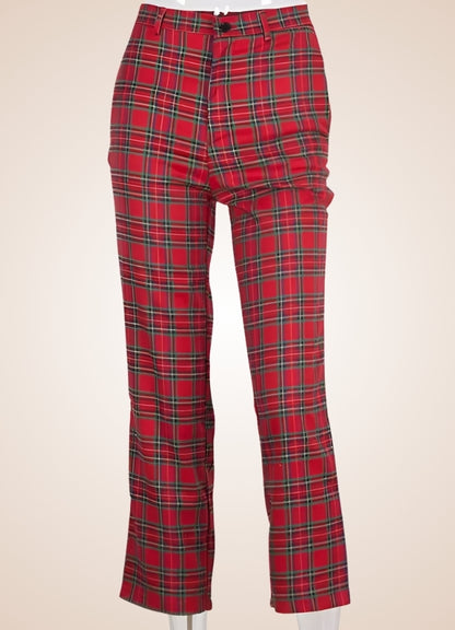 Red Steampunk Plaid Pants - Steampunk Australia