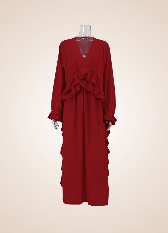 Red Steampunk Ruffle Dress - Steampunk Australia