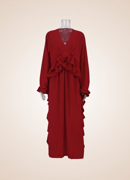 Red Steampunk Ruffle Dress - Steampunk Australia