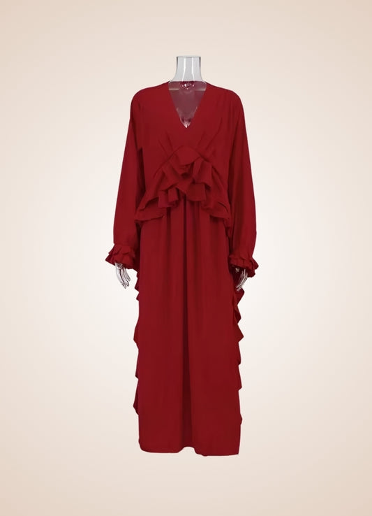 Red Steampunk Ruffle Dress - Steampunk Australia