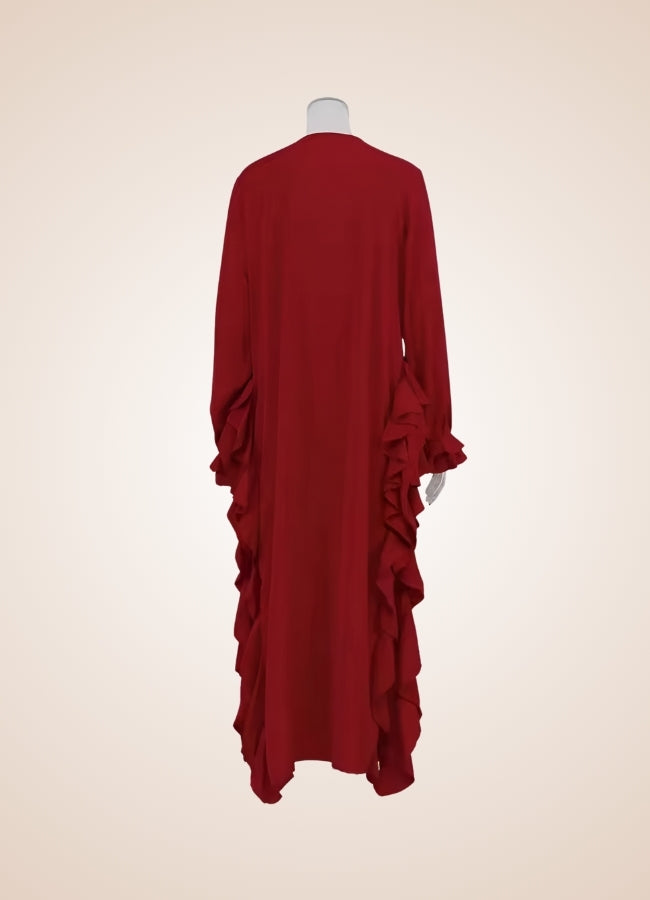 Red Steampunk Ruffle Dress - Steampunk Australia