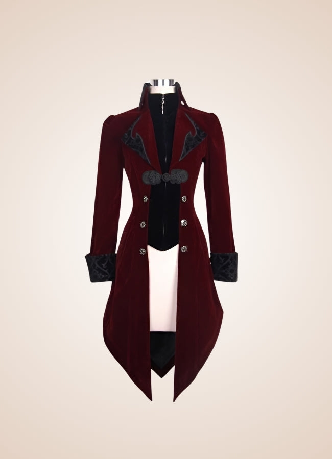Red Steampunk Trench Coat - Steampunk Australia